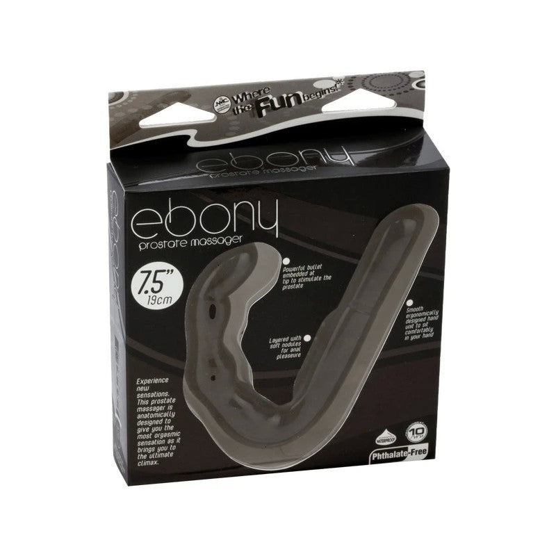Excellent Power Ebony 10 Function Prostate Massager Black Prostate Toys