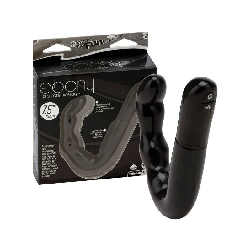 Excellent Power Ebony 10 Function Prostate Massager Black Prostate Toys