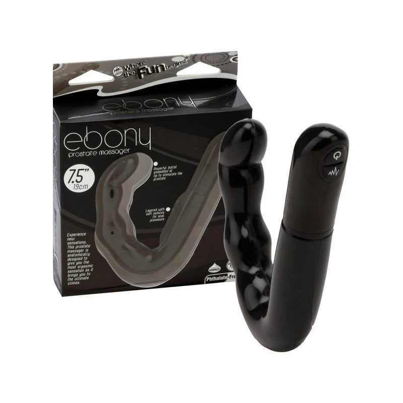Excellent Power Ebony 10 Function Prostate Massager Black Prostate Toys