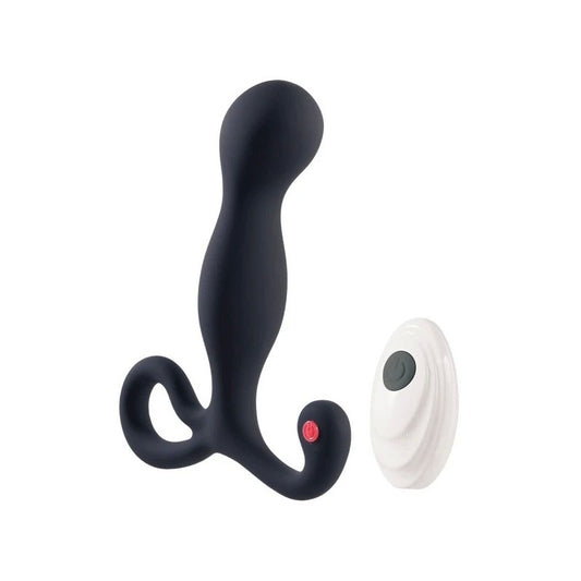 Deep Romance Remote Controlled Silicone Prostate Stimulator Black - Prostate Toys