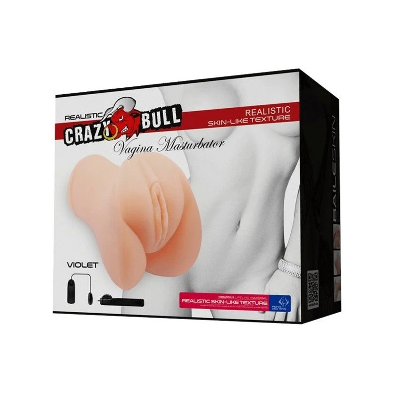 Crazy Bull Violet Vibrating Vagina Male Masturbator Flesh Masturbators and Strokers