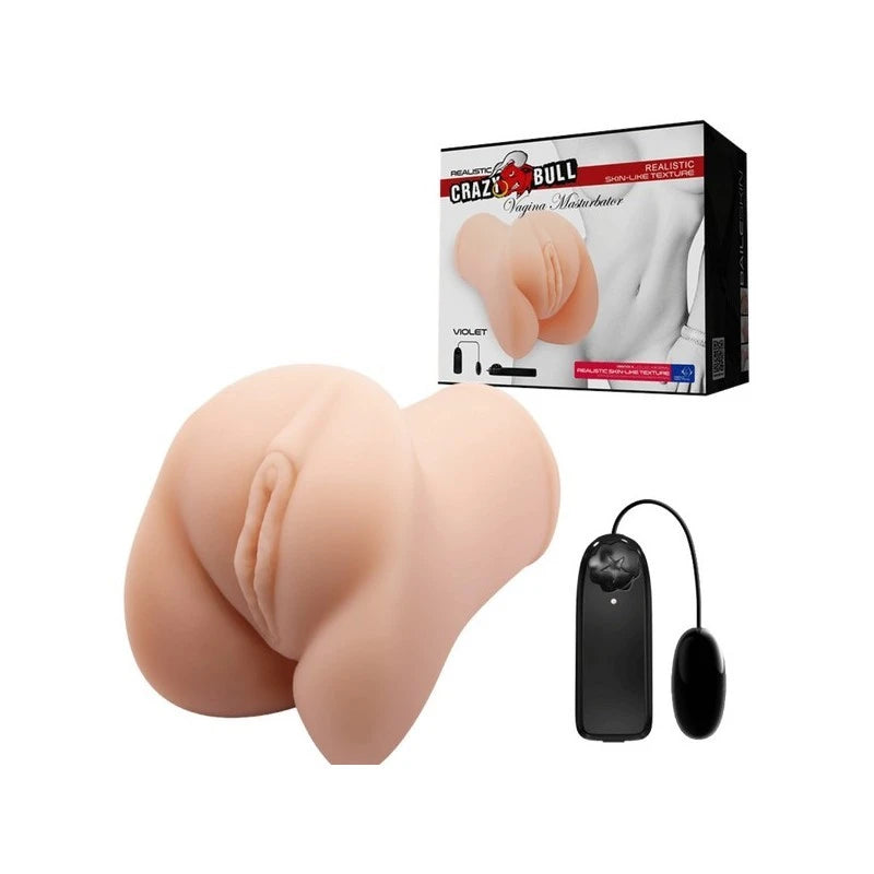 Crazy Bull Violet Vibrating Vagina Male Masturbator Flesh Masturbators and Strokers