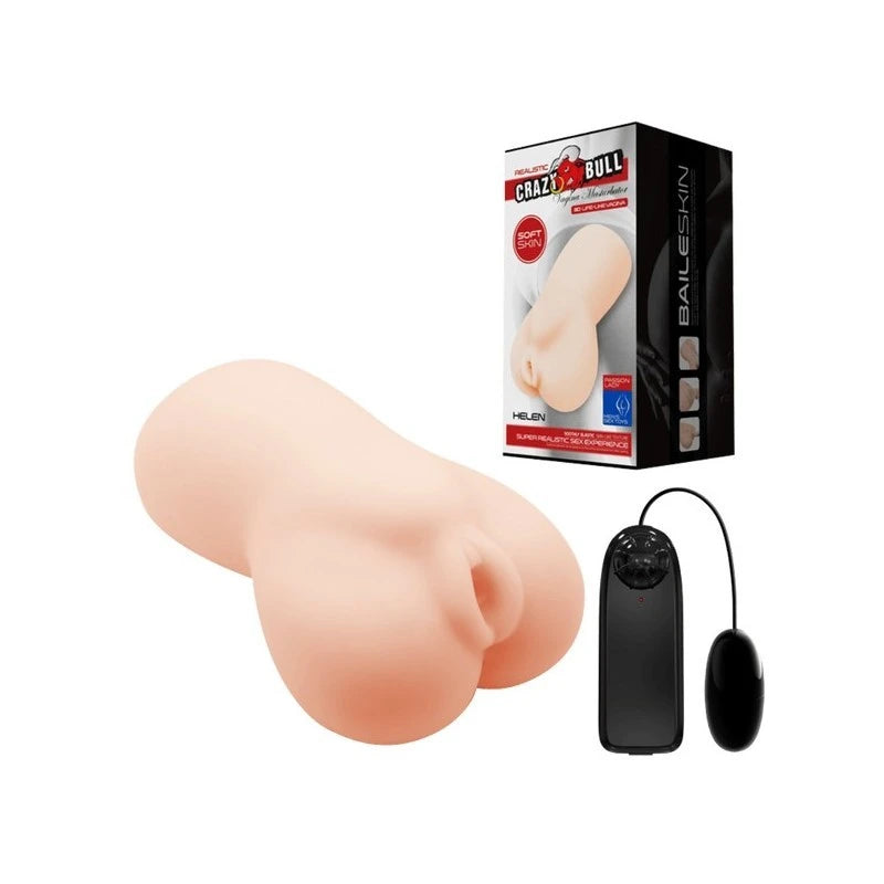 Crazy Bull Helen Vibrating Vagina Mens Masturbator Flesh Masturbators and Strokers
