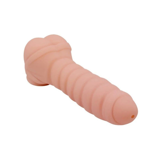 Crazy Bull Stronger Man 8.6 Inches Vibrating Mens Masturbator Flesh - Masturbators and Strokers