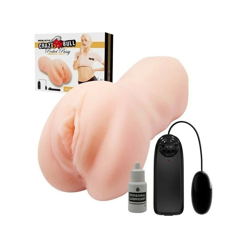 Crazy Bull Lea Vibrating Pocket Pussy Male Masturbator Masturbators and Strokers