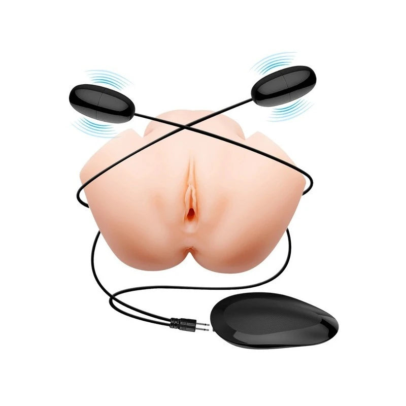 Crazy Bull Veronica Dual Vagina & Ass Vibrating Mens Masturbator Flesh Realistic Butts And Vaginas