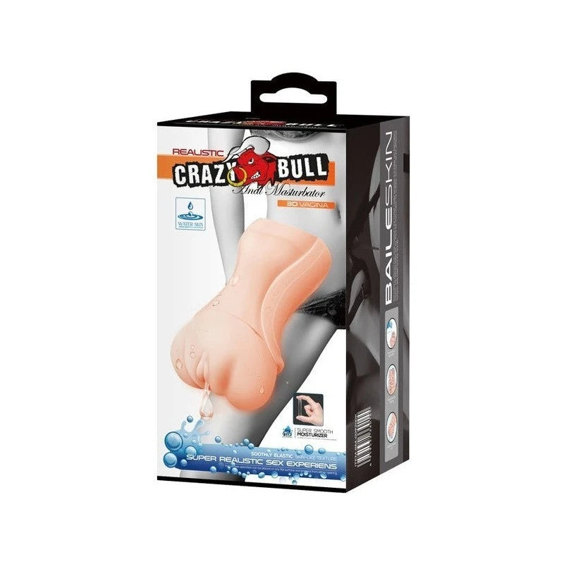 Crazy Bull Water Activated 3D Realistic Vagina Mens Stroker Flesh Realistic Butts And Vaginas