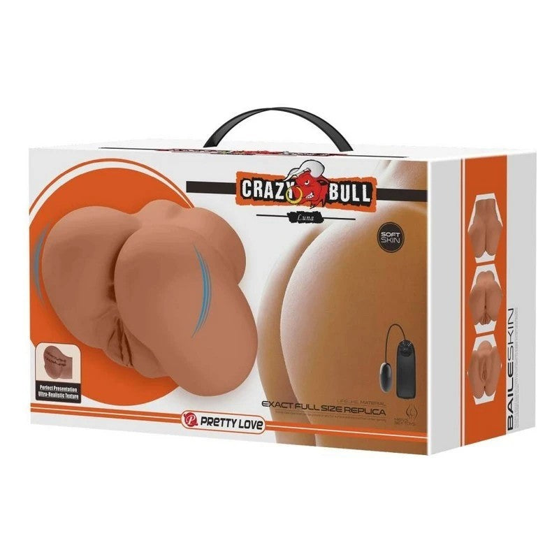 Crazy Bull Luna Vibrating Realistic Vagina and Anus Masturbator Realistic Butts And Vaginas