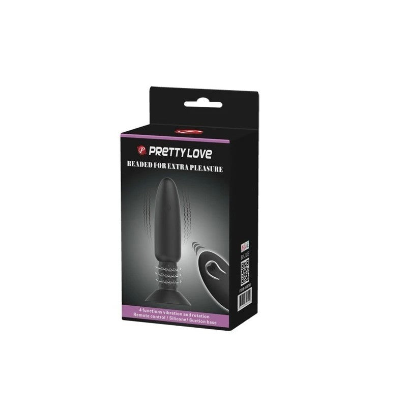 Pretty Love Rechargeable Beaded Anal Plug For Extra Romance Black Butt Plugs