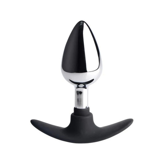 Master Series Dark Invader Metal & Silicone Anal Plug Medium - Butt Plugs