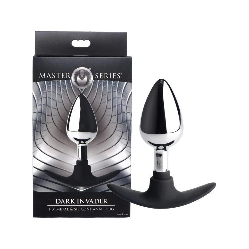 Master Series Dark Invader Metal & Silicone Anal Plug Medium Butt Plugs