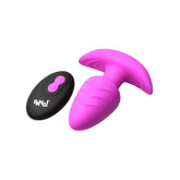 XR Brands Rotating and Vibrating Silicone Butt Plug With Remote Purple