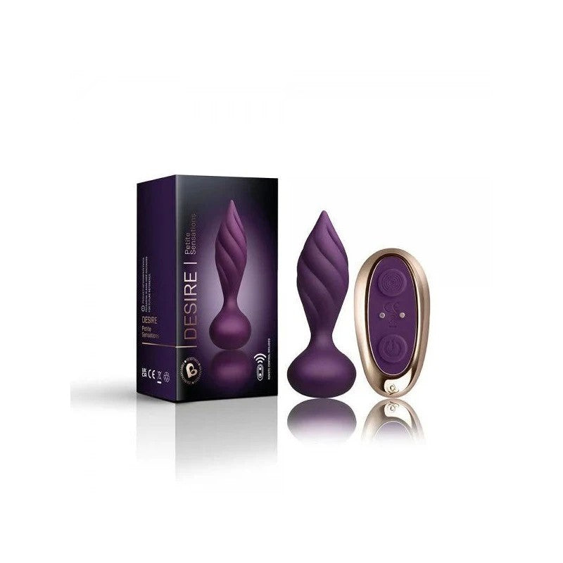 Rocks Off Petite Sensations Desire Remote Control Butt Plug Purple Butt Plugs
