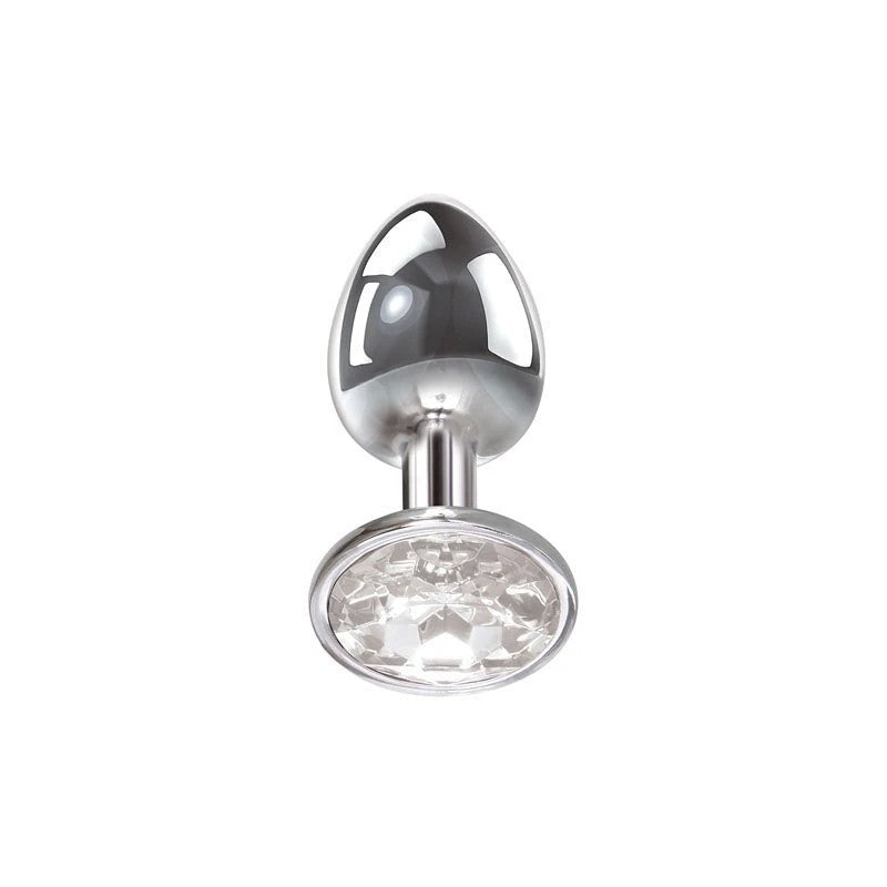 Adam and Eve Metallic Butt Plug with Clear Gem Base Butt Plugs