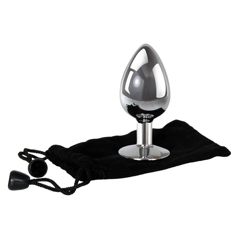 Adam and Eve Metallic Butt Plug with Clear Gem Base Butt Plugs