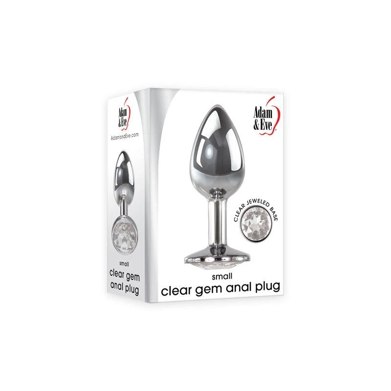 Adam and Eve Metallic Butt Plug with Clear Gem Base Butt Plugs