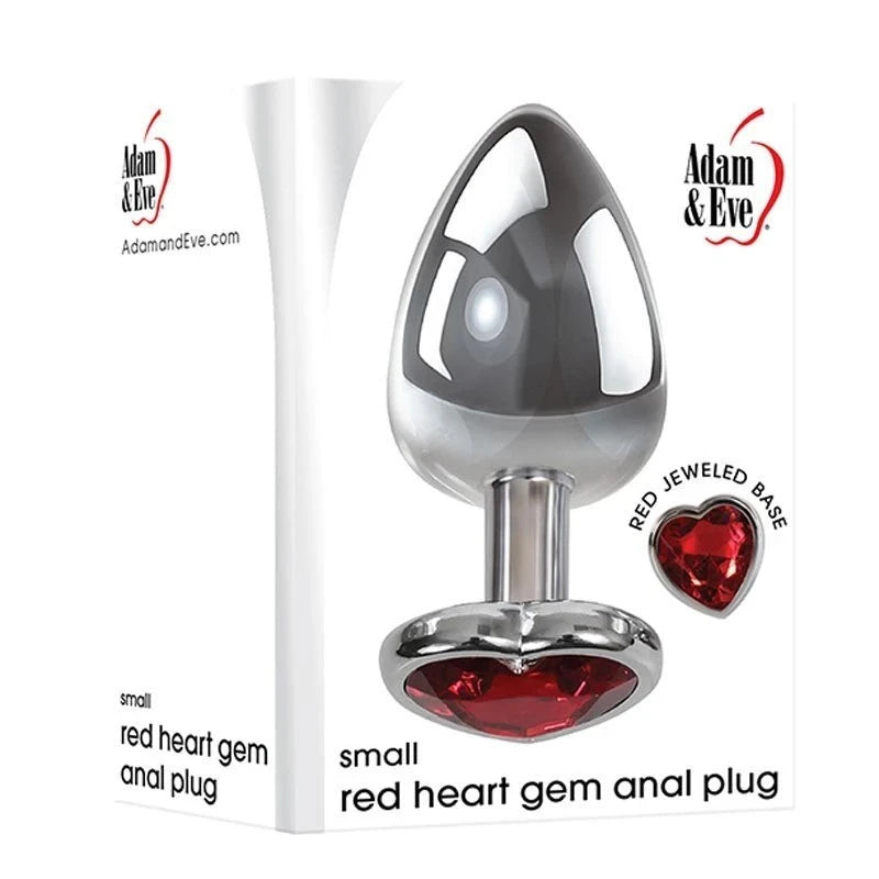 Adam and Eve Metallic Gen Butt Plug with Heart Gem Base Butt Plugs