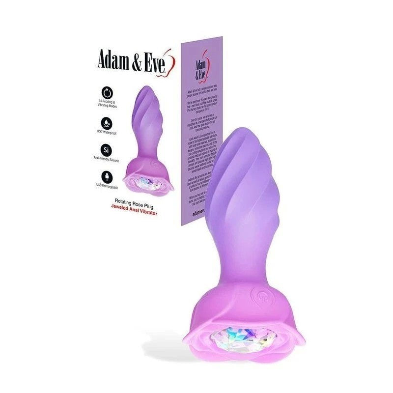 Adam & Eve Rotating & Vibrating ROSE Anal PLUG Pink Butt Plugs