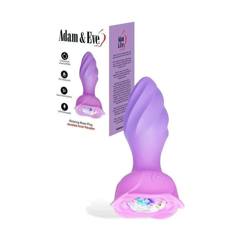 Adam & Eve Rotating & Vibrating ROSE Anal PLUG Pink Butt Plugs