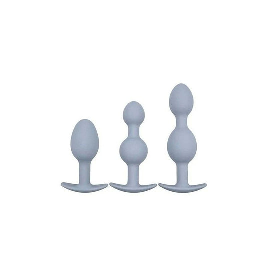 Adam & Eve VIBRA-BALL TRIO Weighted Anal Training Set Grey - Butt Plugs
