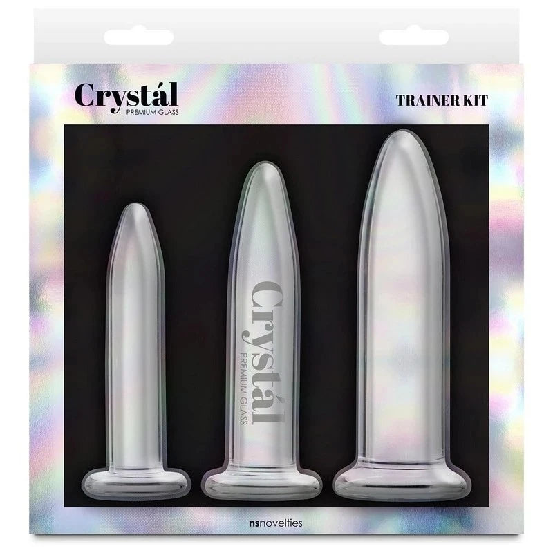 NS Novelties Crystal 3 Piece Anal Trainer Kit Clear Butt Plugs