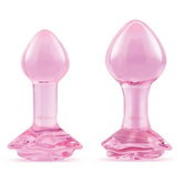 b-Vibe Pink Roses Glass Anal Plug Training Set