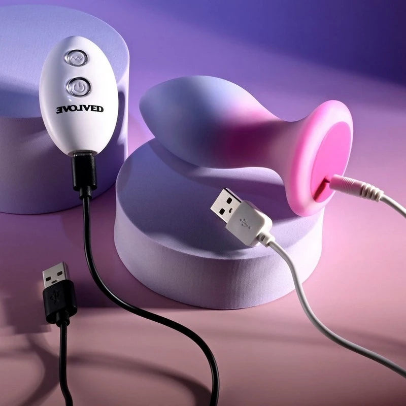 Evolved PARADISE Rechargeable Butt Plug Pink/Purple Butt Plugs