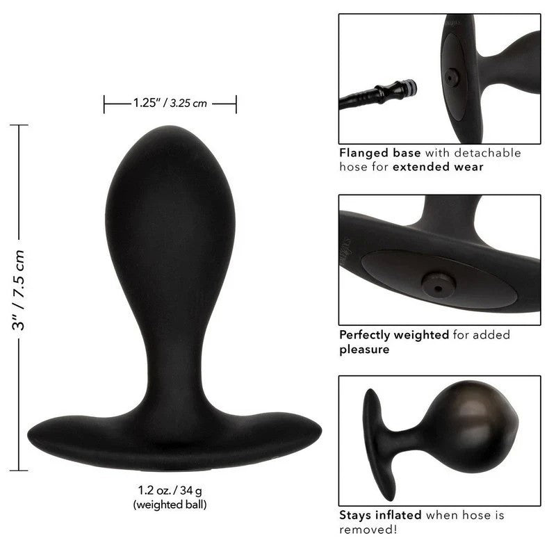 California Exotics Weighted Inflatable Butt Plug Black Butt Plugs