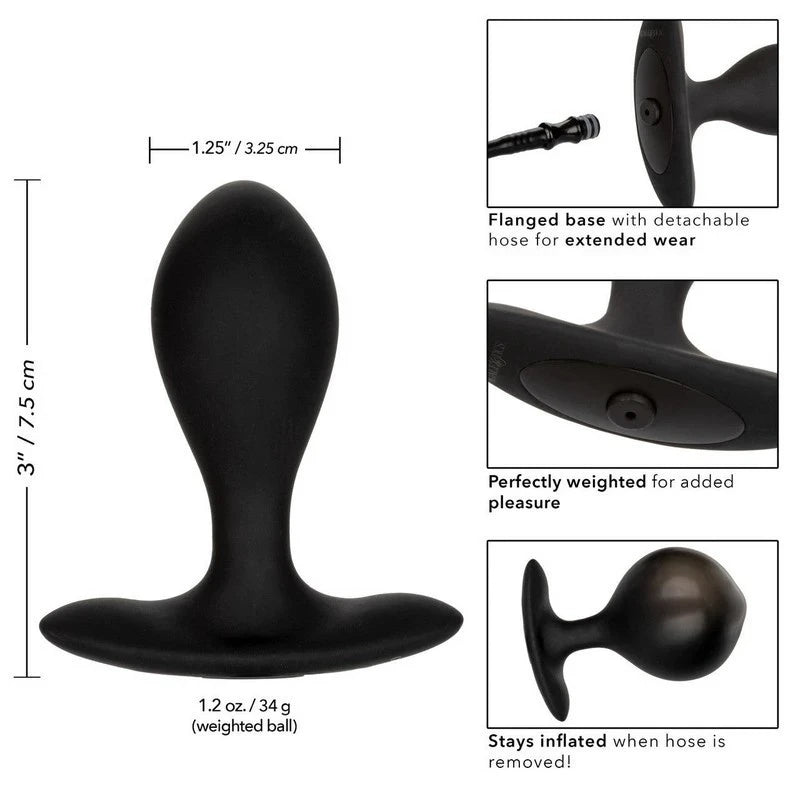 California Exotics Weighted Inflatable Butt Plug Black Butt Plugs