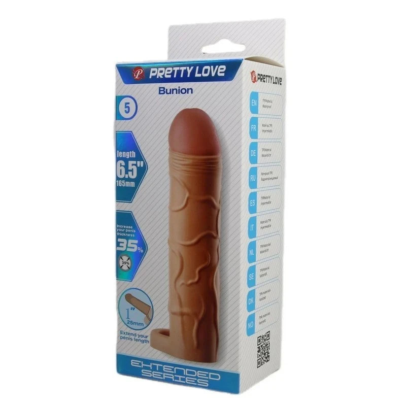 Pretty Love Bunion 6.5 Inch Cock Extender Sleeve Penis Sleeves and Extenders