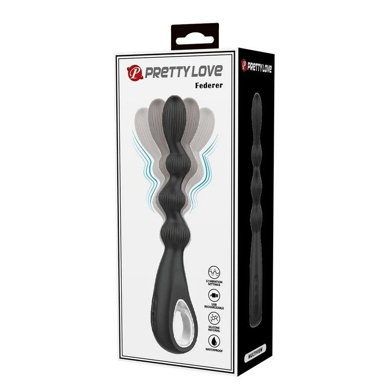 Pretty Love Federer Rechargeable Anal Vibrator Black Anal Vibrators