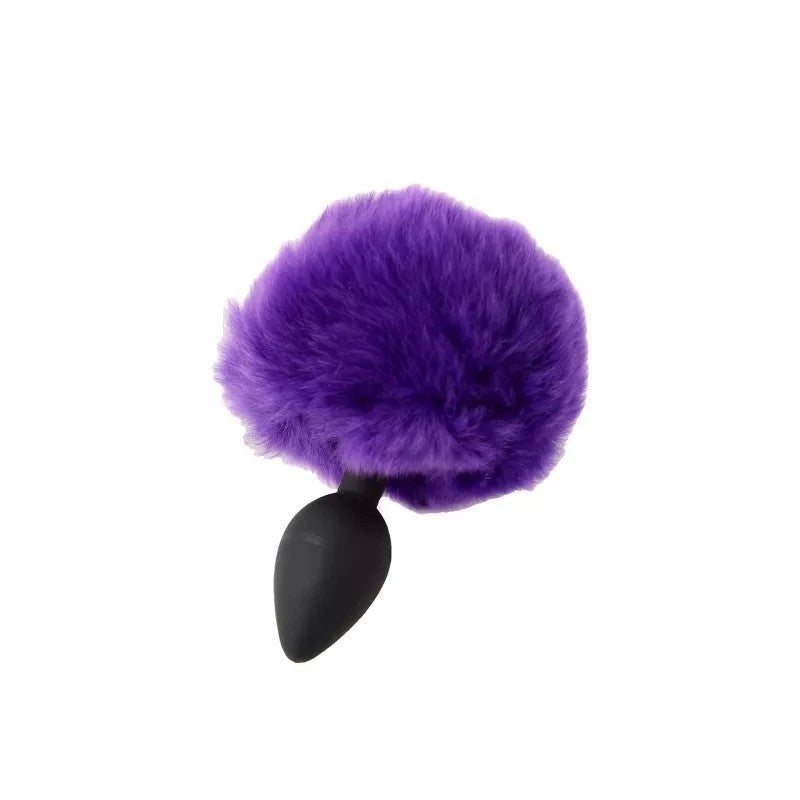 Love In Leather Bunny Tail Anal Plug Purple Butt Plugs