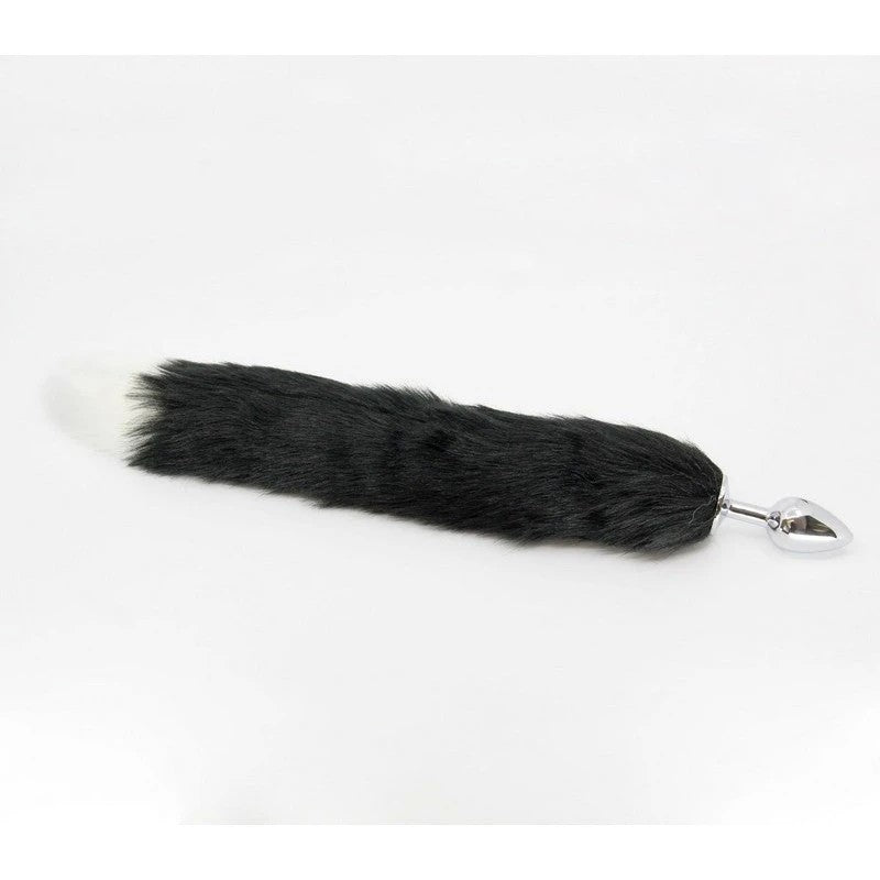 Love In Leather Faux Fur Fox Tail Butt Plug Small Black Butt Plugs