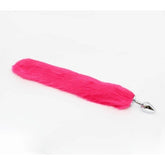 Love In Leather Aluminium Alloy Faux Fur Butt Plug Small Hot Pink Butt Plugs