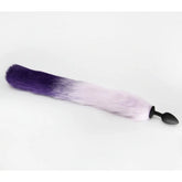 Love In Leather Fox Tail Silicone Butt Plug Small Purple Lilac Butt Plugs