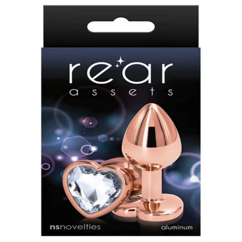 NS Novelties Rear Assets Rose Gold Heart Small Anal Plug Butt Plugs