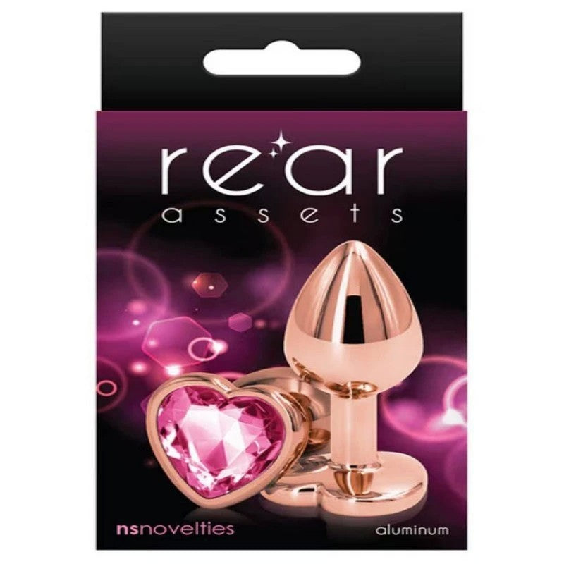 NS Novelties Rear Assets Rose Gold Heart Small Anal Plug Butt Plugs