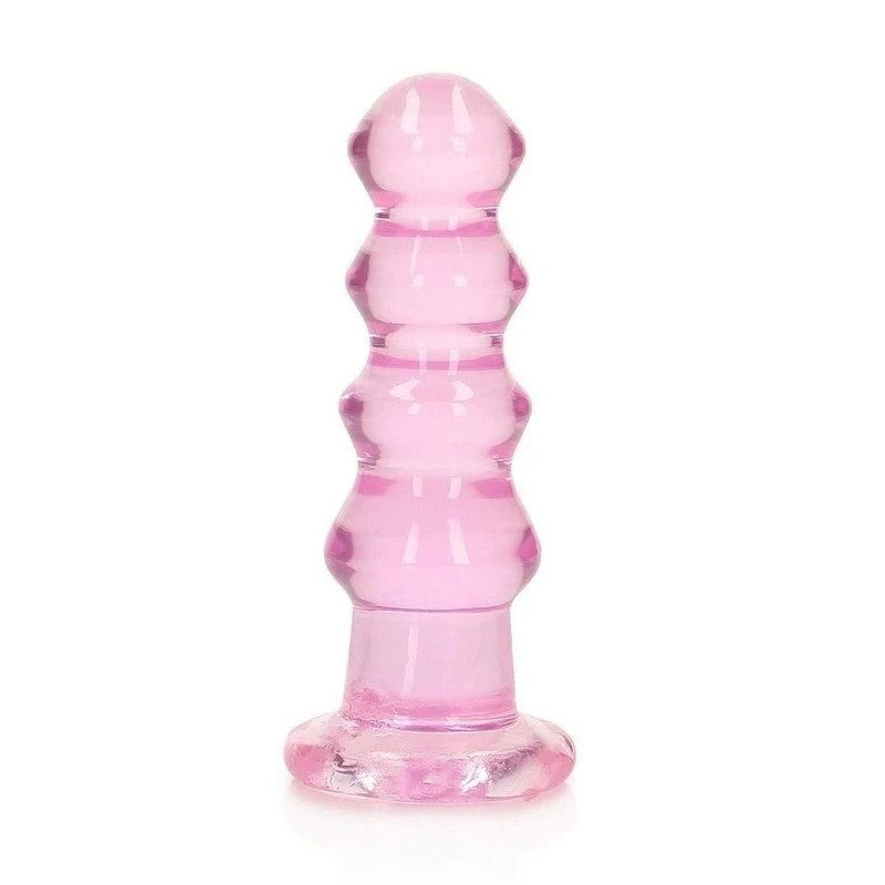 Realrock Crystal Clear 5.5 Inch Curvy Dildo/Plug Pink Anal Dildos
