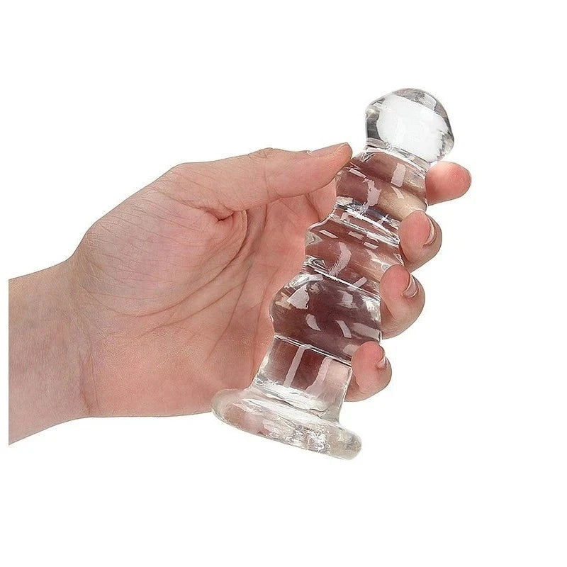 Realrock Crystal Clear 5.5 Inch Curvy Dildo/Plug Transparent Anal Dildos