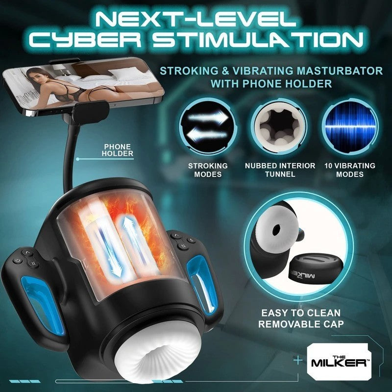 XR Brands Cyber Milker Stroking & Vibrating Masturbator Masturbators and Strokers