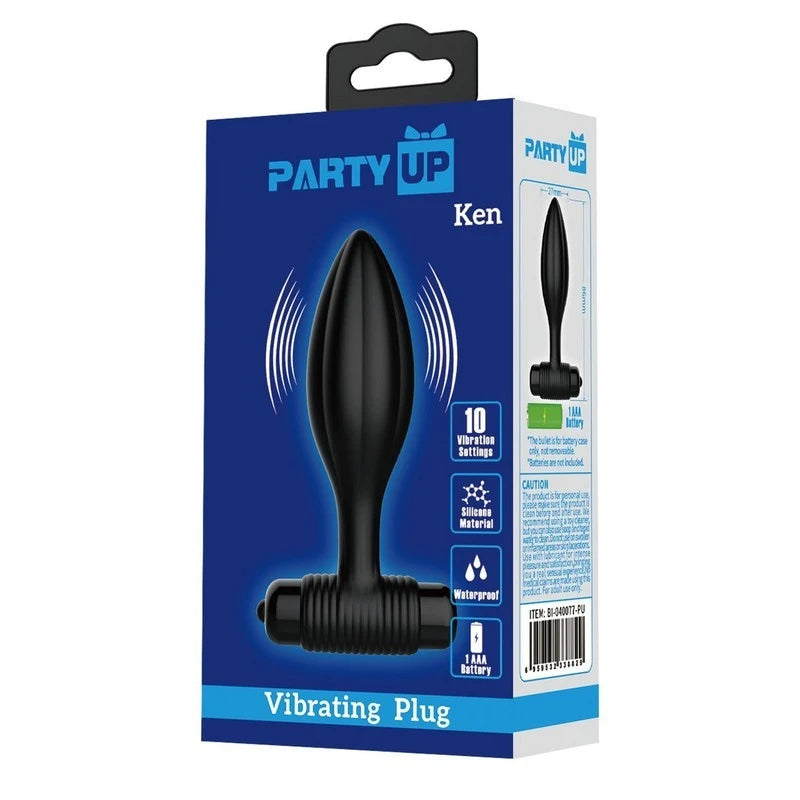 Party Up KEN Silicone Vibrating Butt Plug Butt Plugs
