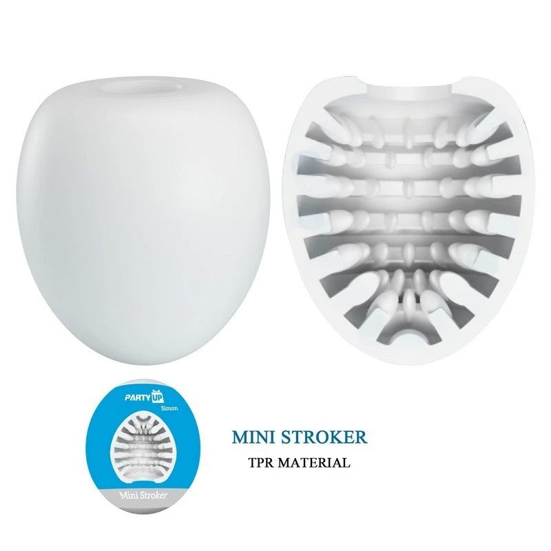 Party Up SIMON Waterproof Male Mini Stroker White Masturbators and Strokers