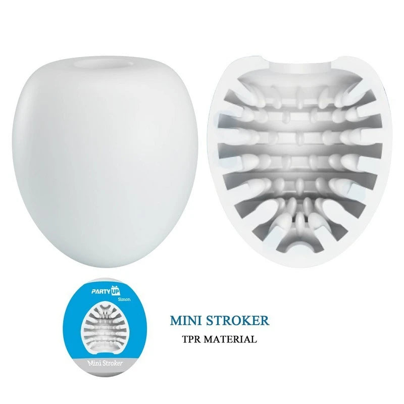 Party Up SIMON Waterproof Male Mini Stroker White Masturbators and Strokers