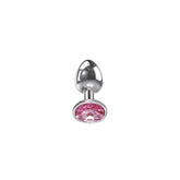 Adam & Eve Metal Butt Plug with Pink Gem Small Pink Butt Plugs