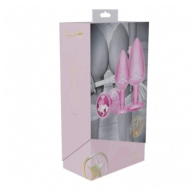 OUCH! Paris Collection Metallic Butt Plugs with Gem Bases Butt Plugs