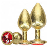 OUCH! Milan Collection Metallic Butt Plugs with Gem Bases Gold Butt Plugs