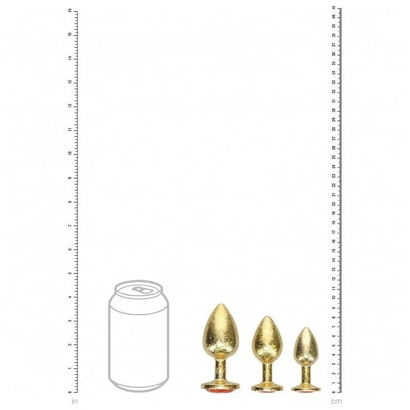 OUCH! Milan Collection Metallic Butt Plugs with Gem Bases Butt Plugs