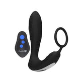 OUCH! E-stim & Vibrating Butt Plug With Cock Ring Black Butt Plugs