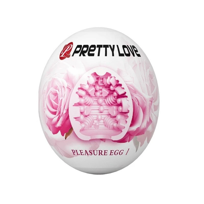 Pretty Love Pleasure Egg Ribbed Textured Male Masturbator Pink Masturbators and Strokers