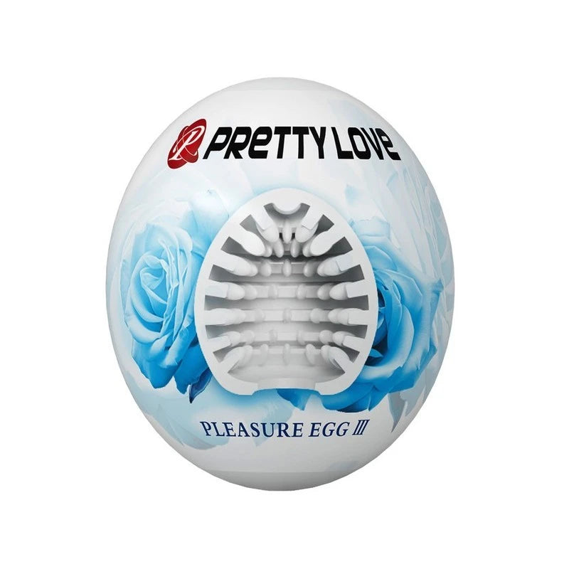 Pretty Love Pleasure Egg Ribbed Textured Male Masturbator White Masturbators and Strokers